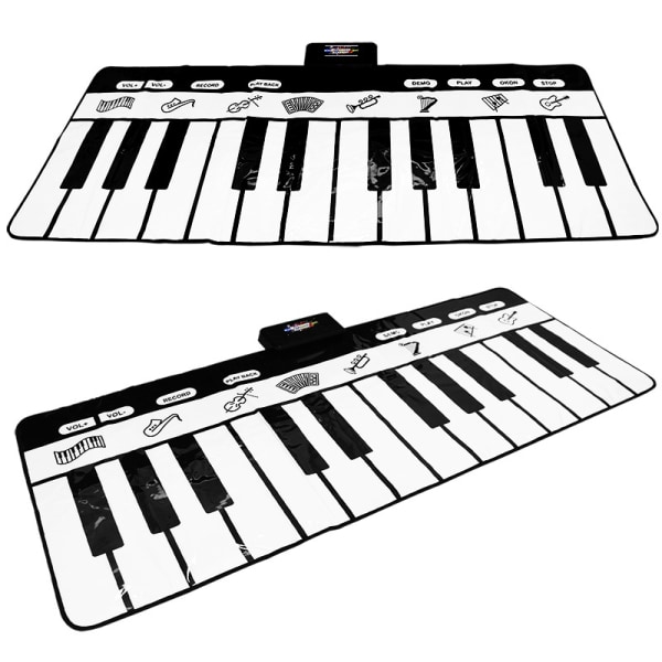 Click N' Play, Giant Keyboard Mat, 24 pianotangenter, 8 valgbare musikkinstrumenter + Play, Record og Demo Mode-funksjoner