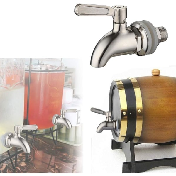 Rustfritt stål Drikkeautomat Erstatning Krankran for Homebrew Barrel Ferment Wine Beer Drikke Juice Dispenser