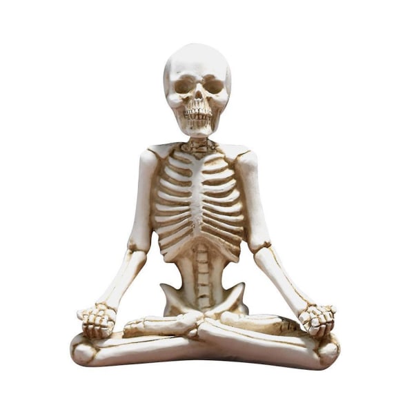 Halloween Yoga Hodeskalle Statue Flat Dorm Yoga Studio Stue Dekorasjon Hvit