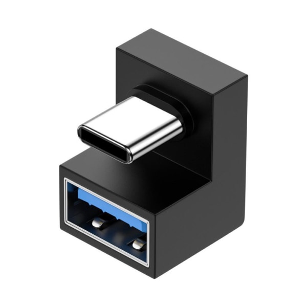 U-formad USB C-adapter, Saver Bärbar USB C-vinkeladapter USB hona till USB C-hane-kompatibel