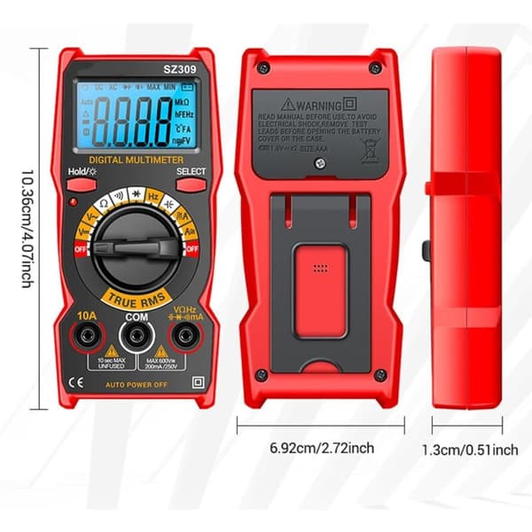 Capacitance Meter, Resistive, Smart Capacitance Meter, 1999-Count LCD Multimeter with Backlight, Accurate Measurement