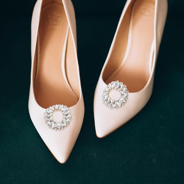 2 stk. Rhinestone-skoblomster, elegante klips, avtakbare krystallanheng