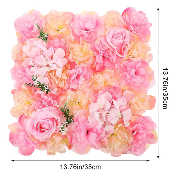 Kunstig blomst vægpanel Blomster vægdekor Silke Rose Blomsterpanel til Bagtæppe Bryllupsvæg Deco