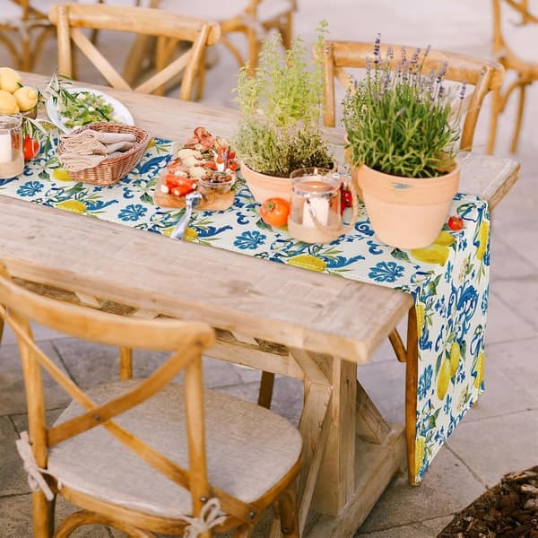 Lemon Table Runner Summer Table Decorations Table Runner Table Decoration Summer Table Runner Washable Table Runner for Kitchen Table Holiday Party De