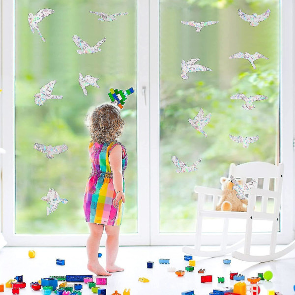 3-pakk vindus- og glassdørkrasj-advarselsklistremerker, fuglebeskyttelse - farge
