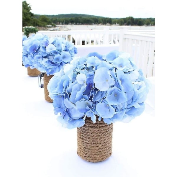 10 Pakke Hortensia Hoveder Kunstige Blomsterhoveder Til Hjemmebryllup Dekoration Blå Blue