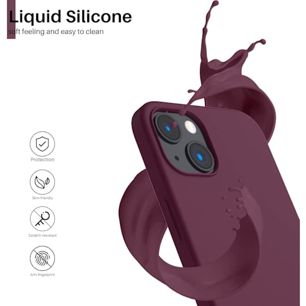 iPhone14PROMAX Case, Liquid Silicone Case for iPhone14PROMAX, Ultra-thin Case, Full Coverage Shockproof Soft Protective Case (Red Wine) 14PROMAX