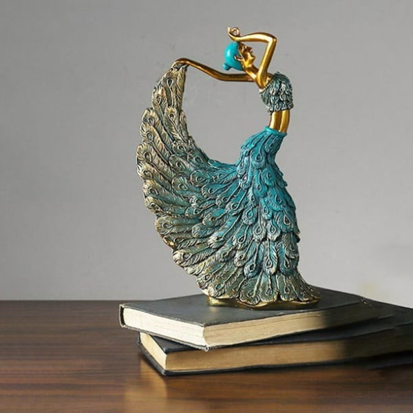 Resin Skulptur Bronse Ornamenter Peacock Dancing Figur