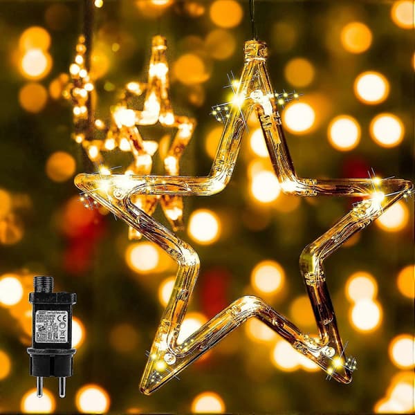 Outdoor Christmas Decoration 138 Led 8 Modes, String Lights with 12 Stars, String Lights