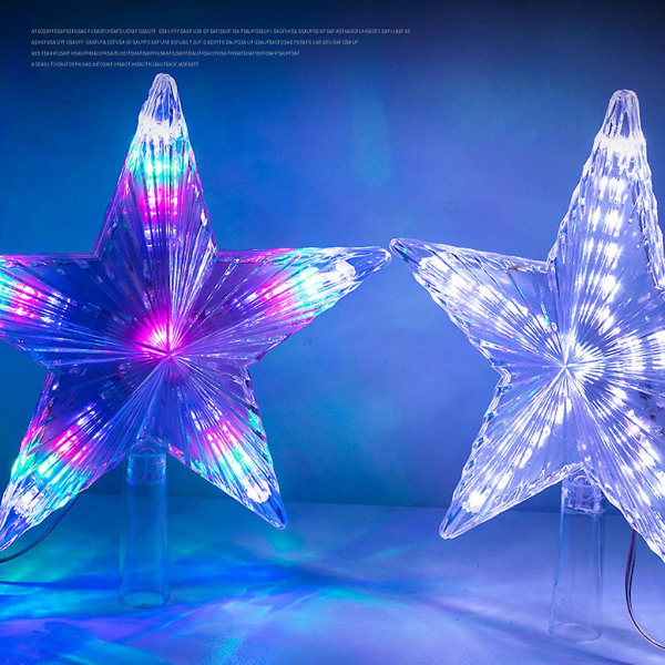 Christmas Star Tree Topper med fargerike LED-lys Batteridrevet Tree Topper