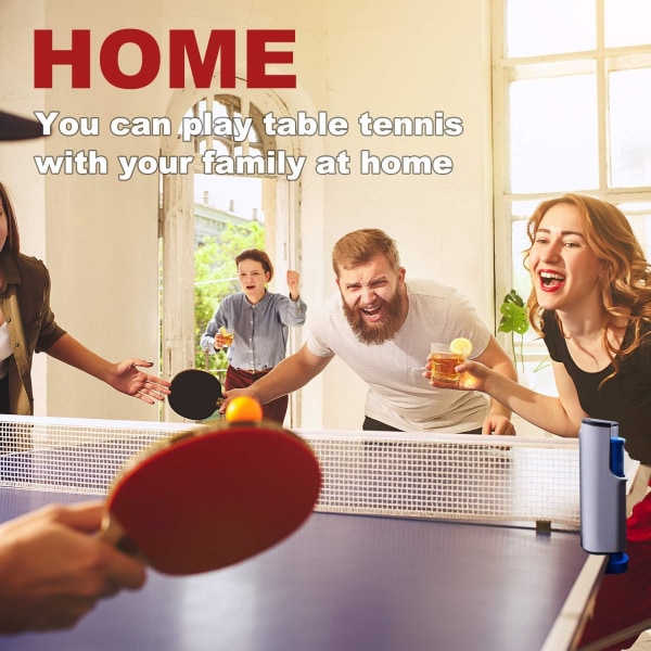 Uttrekkbart bordtennisnett, bærbart bordtennisnettstativ, perfekt for bordtennisbord, skrivebord, kjøkken eller spisebord, grått