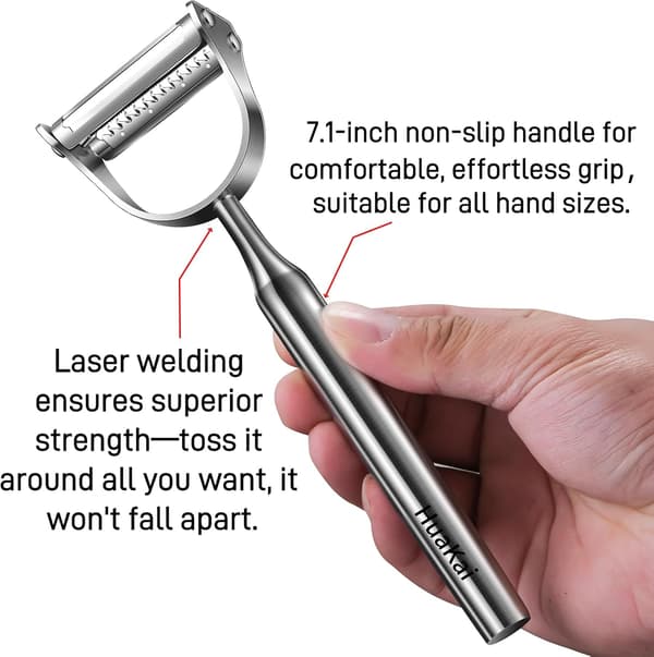 2-in-1 Vegetable Slicer & Peeler, Rotating Blade Spiralizer for Carrots Potatoes Cucumbers, Creative Fruit Carving Tool