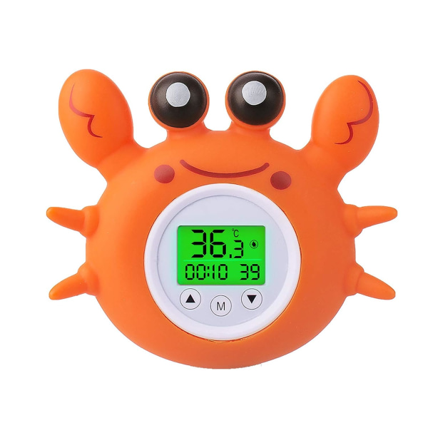 Flytende babybadetermometer, badetermometer med romtemperatur Tre-farget Fahrenheit bakgrunnsbelyst skjerm
