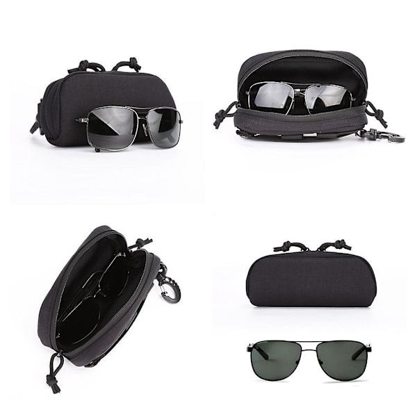 Molle Brilleglaspose Solbril Etui Militær Talje Pakke Taske Utility Edc Pose Sort Farve