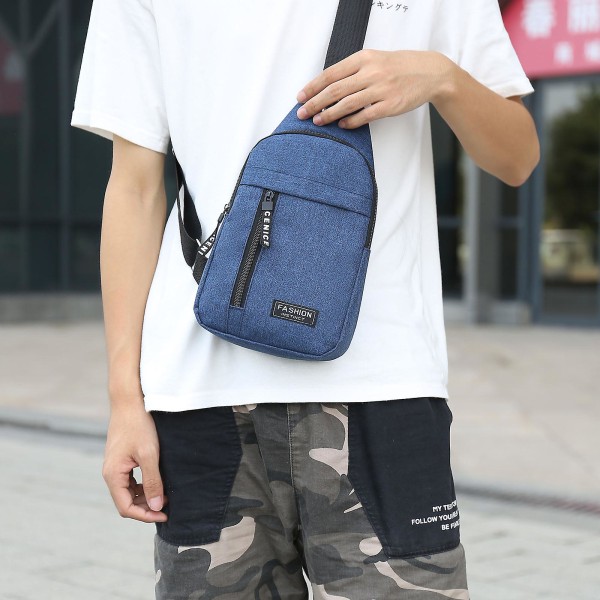 Skråveske Messenger Bag Hip Hop Streetwear Bag Fanny Pack Liten Brystveske Enkelt Lag Grå