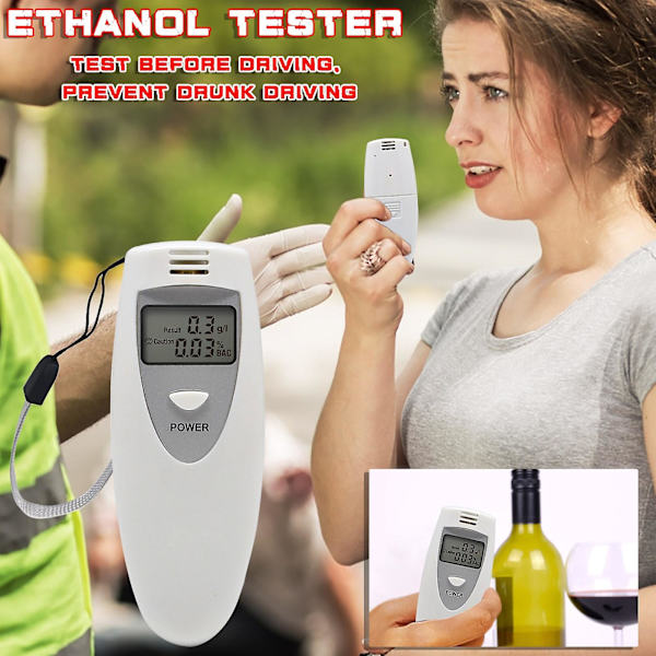 Digitalt Andedräktsalkoholtest Alkometer Etanol Andedräktsalkoholtest Etanoldetektor För Nyckelring Etanoltest