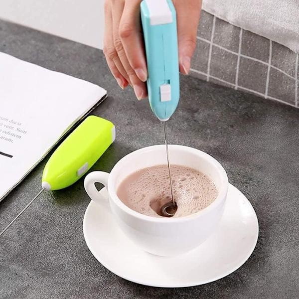 Melkeskummer Håndholdt Mikser Skummaker Kaffemaker Eggpisker Sjokolade/Cappuccino Rører Mini Bærbar Blender Verktøy (blå)