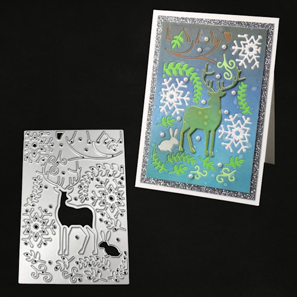 Julehjort Tal Metal Skære Stencil Skabelon Scrapbooking DIY Fotoalbum Stempler Papir Kort Prægning