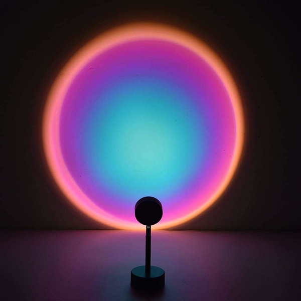 LED-projeksjon gulvlampe Rainbow iriserende lampe Stemningslys Nattlys Projektor 180° rotasjon for Home Studio Decor Wedding Bi