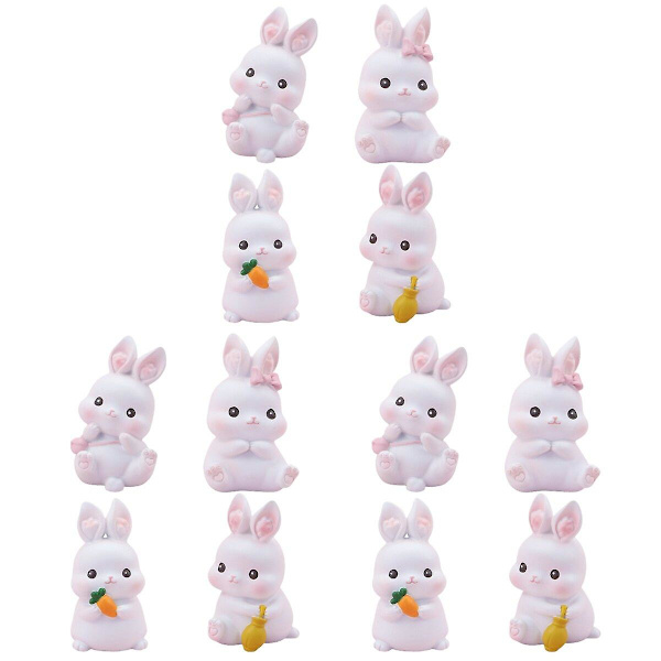 12 st Delikat Påskkanin Tårta Dekoration Kaninformad Tårta Ornament 12 stM