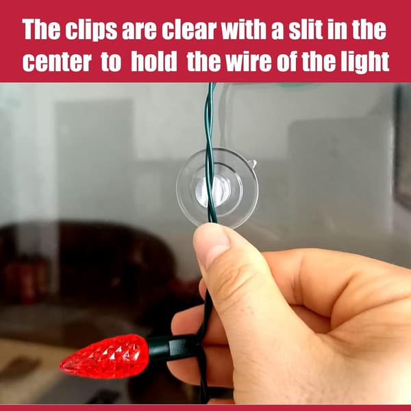 60 pcs - Suction Cups for String Lights - Suction Cup Hook - Hanging Hooks for String Lights