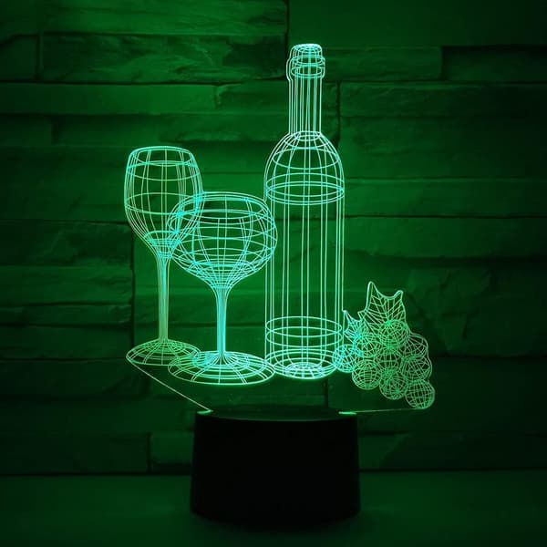 Wine Glass Shaped Night Light, 16 Colors with Remote Control and Smart Touch