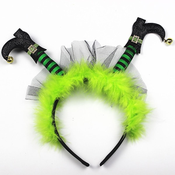 Unisex Tegneserie Troldmand Støvle Formet Pandebånd Karneval Rave Party Pandebånd Grøn
