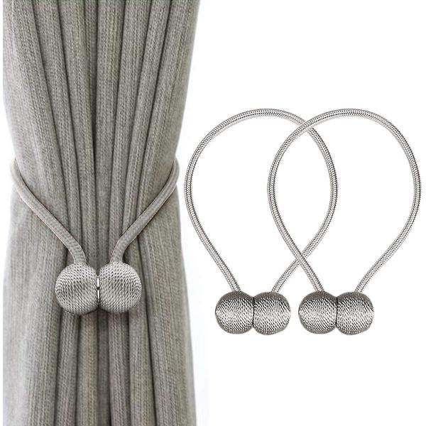 Vindue Gardin Tiebacks Clips Vs Stærke Magnetiske Tie Band Hjem Kontor Dekorative Draperier Væve Holdbacks Holdere Europæisk Stil 1 Par Lys Grå