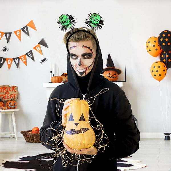 5 stk Halloween Hodebånd for Kvinner, Klesopp Hodebånd, Edderkoppnett Dårlig Skjelett Hårbånd