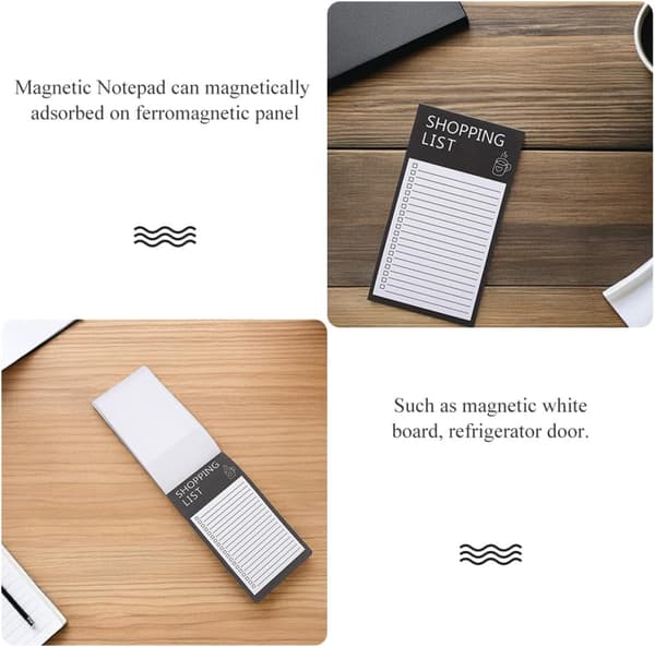 Magnetic Refrigerator Notepad with Full Magnetic Backing, Shopping List and To-Do Pad