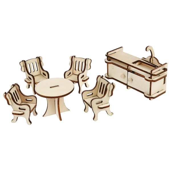 Miniture House Furniture Mini House Furniture Furniture Model Miniature Table Chairs8.9x6cm