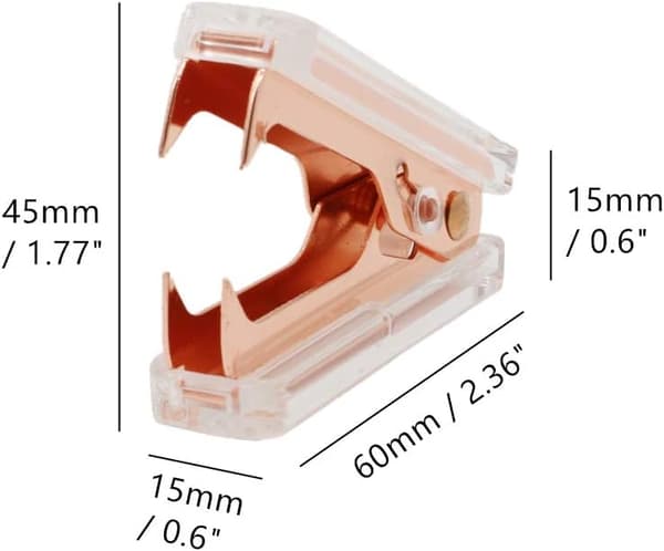 Transparent Staple Remover for Removing Staples (Rose Gold)
