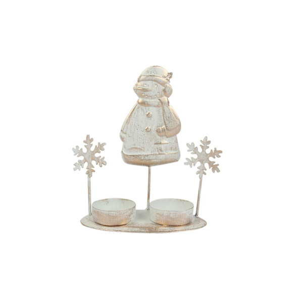 Snögubbe Jul Te Ljusstake Metall Te Ljusstake Jultomte Snögubbe Rensa Ljusstake Bord Dekoration Snögubbe
