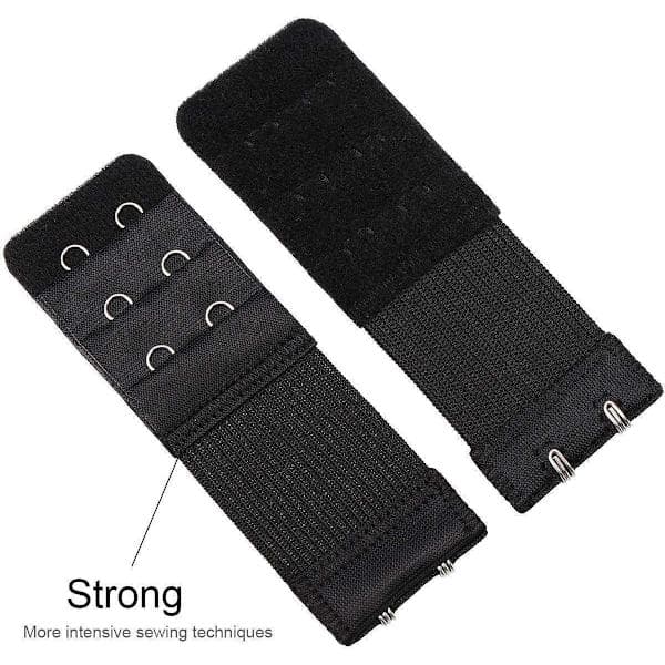 3-pack bra extenders - Black, White, Beige - 2 hooks multicolor