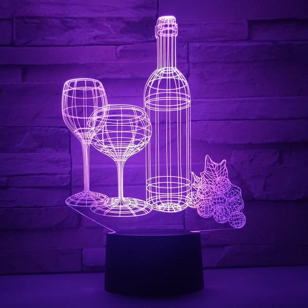 Wine Glass Shaped Night Light, 16 Colors with Remote Control and Smart Touch