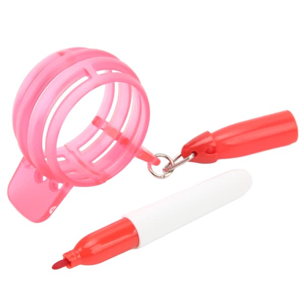Circle Golf Ball Marker 360 Degree Golf Ball Line Marker Box Drawing Marking Alignment Putting Tool with Pen Red