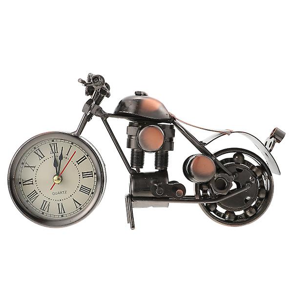 Vintage klocka prydnad järn hantverk Motorcykel klocka hantverk Office Desktop prydnad Kaffe 117x2,5x10c Coffee 1 17x2.5x10cm