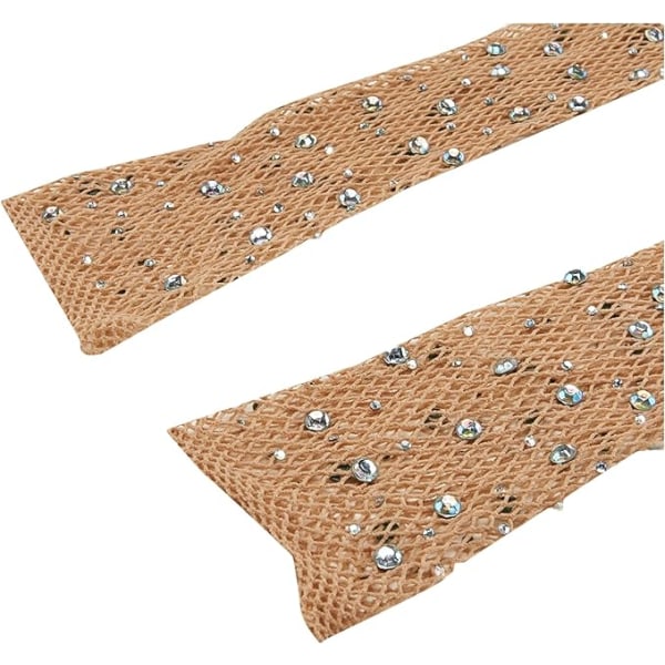 Lange hansker for kvinner med strass og netting