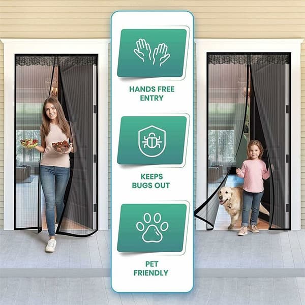 Magnetic Mosquito Net for Door, Magnetic Closure from Top to Bottom, Automatic