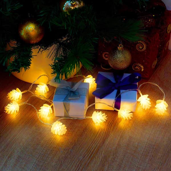 10 LED juletræskogle lyskæde – Perfekt jul