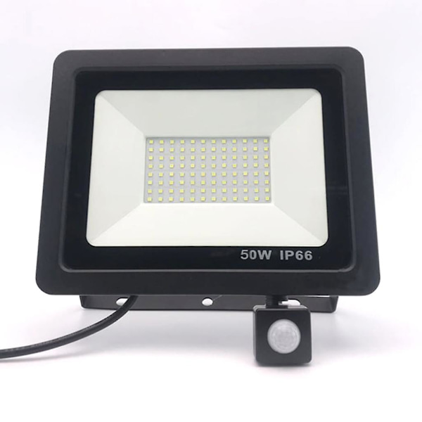 Rörelsedetektor LED-lykta 50W Utomhusbelysning 220V Vattentät LED-spotlight för Trädgård Vägg