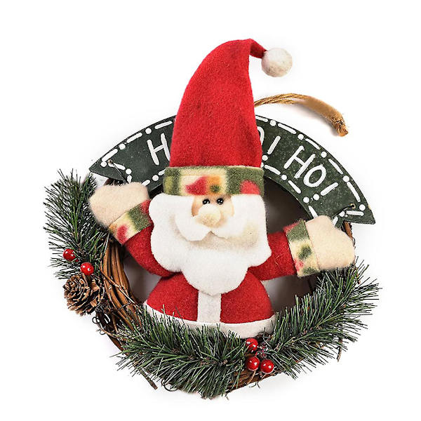 Julkrans Dörrvägg Ornament Dekoration Rattan med älg S