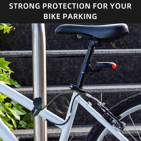 Bicycle Lock Keyless Anti-theft Bicycle Cable Lock 120 cm with Waterproof Cable and Mounting Bracket Fingerprint