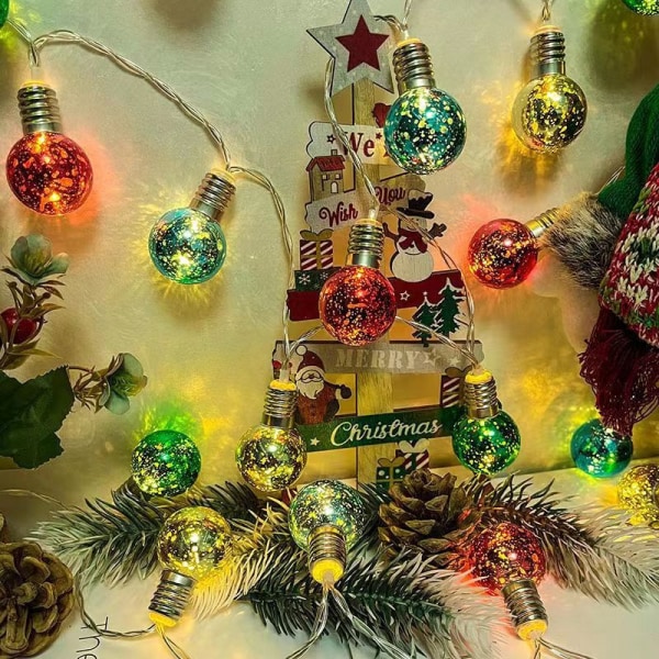 Joulukuplavalot, lamput glitterillä joulukuusen juhlavalaistukseen 40LED 20FT