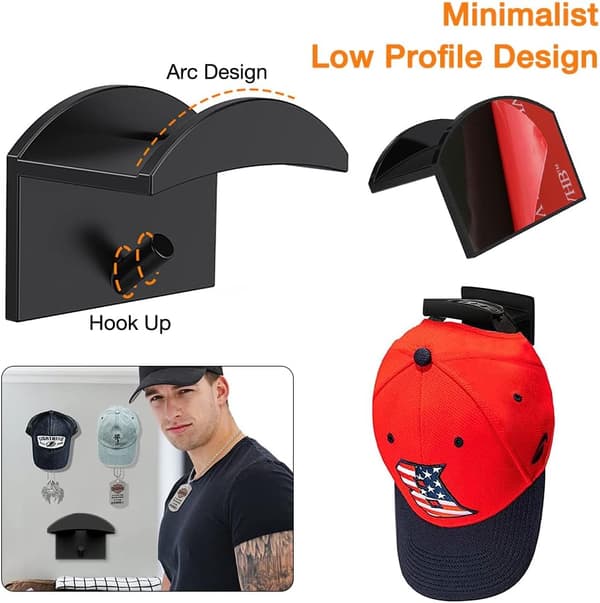 15 stk. capsholdere, baseballhattholdere, selvklebende hattholdere, selvklebende