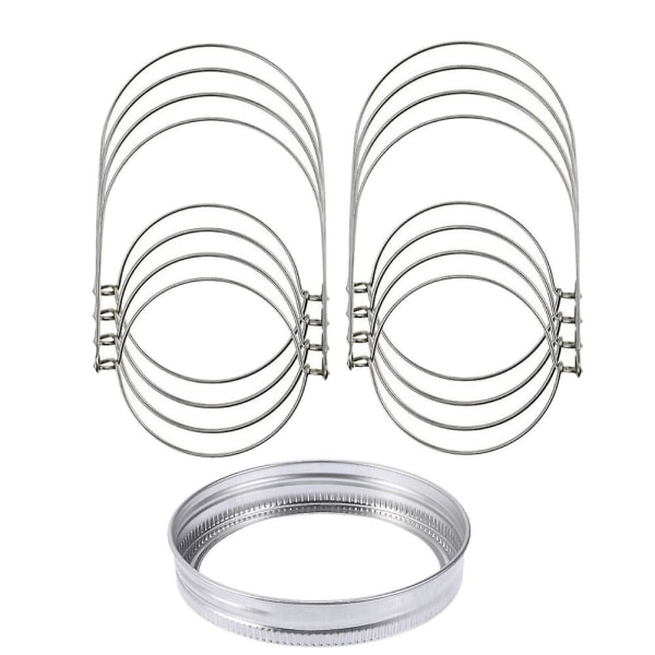 24 kpl Metallista Tehtyjä Tölkkikahvoja Ruostumattomasta Teräksestä Valmistettuja Purkkirenkaita Ilmatiiviitä Purkkikansia Säilytyspurkkien Kansiin Silver 15X7CM