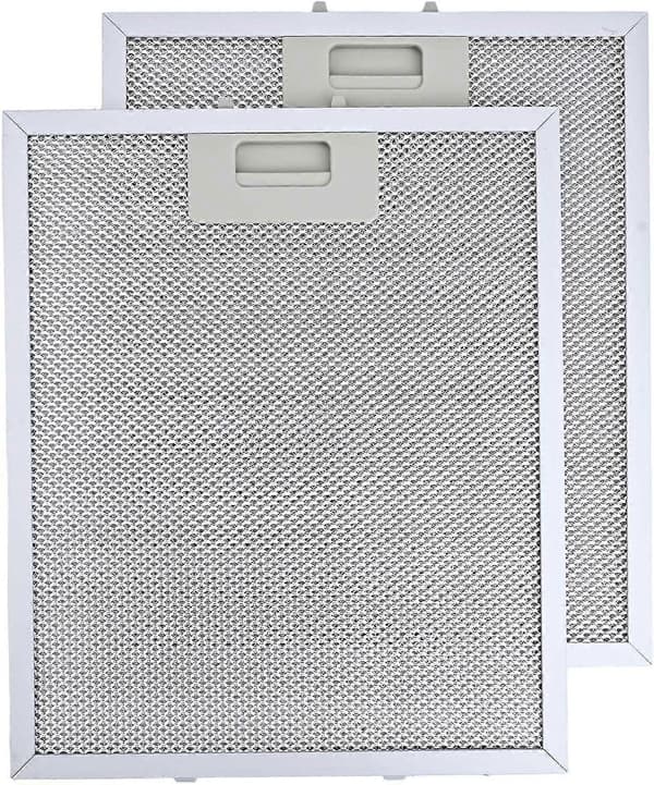 2 x Filter, 2 x Fedtfilter i aluminiumnet, emhættefilter, udskiftning, 300 x 250 mm