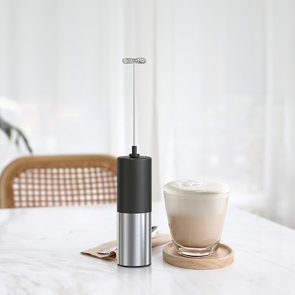 Kraftig melkeskummer for kaffe - Håndholdt melkeskummer, elektrisk visp, melkeskummer, minimikser & kaffe