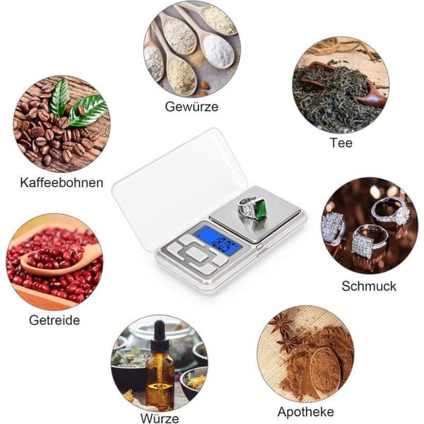 500g/0.01g Precision Kitchen Scale with Backlit LCD Display, Digital Scale with Tare Function