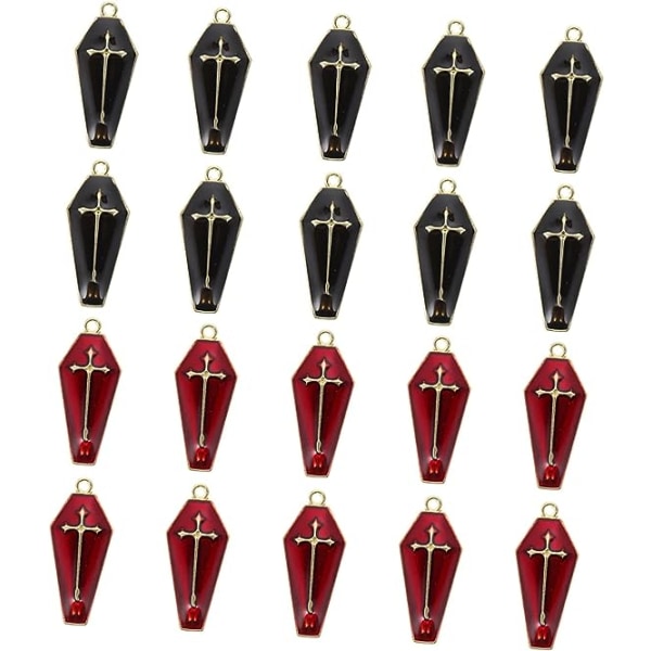 20pcs Halloween Pendant Halloween Decor Gold Locket Cross Necklaces Cross Dangle Pendants Cross Jewelry Charms Horror Je